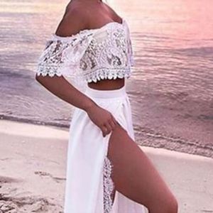 White top and bottom matching set